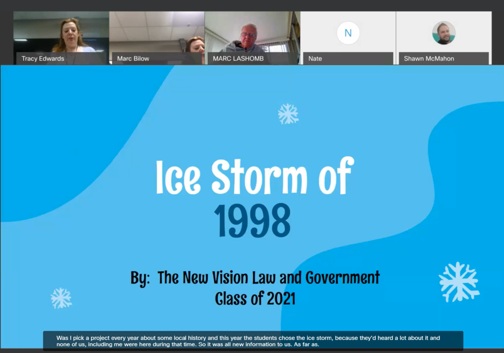 Government and Law class presents on Ice Storm '98