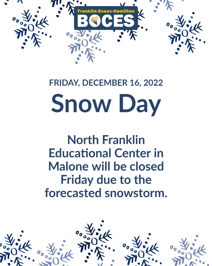 NFEC snow day Friday, Dec. 16, 2022