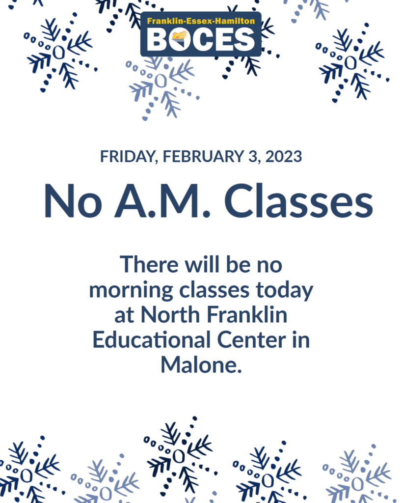 No morning classes at NFEC