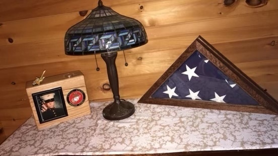 flag box on mantel